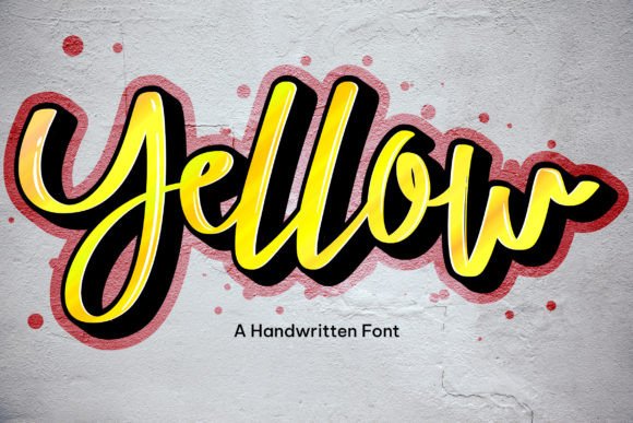 Discover the Charm of Yellow: A Stylish Handwritten Font for Creative Design