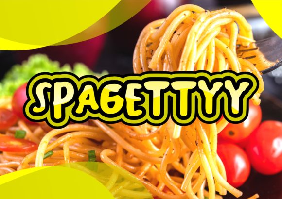 Spagettyy: A Playful Font for Food-Themed Designs
